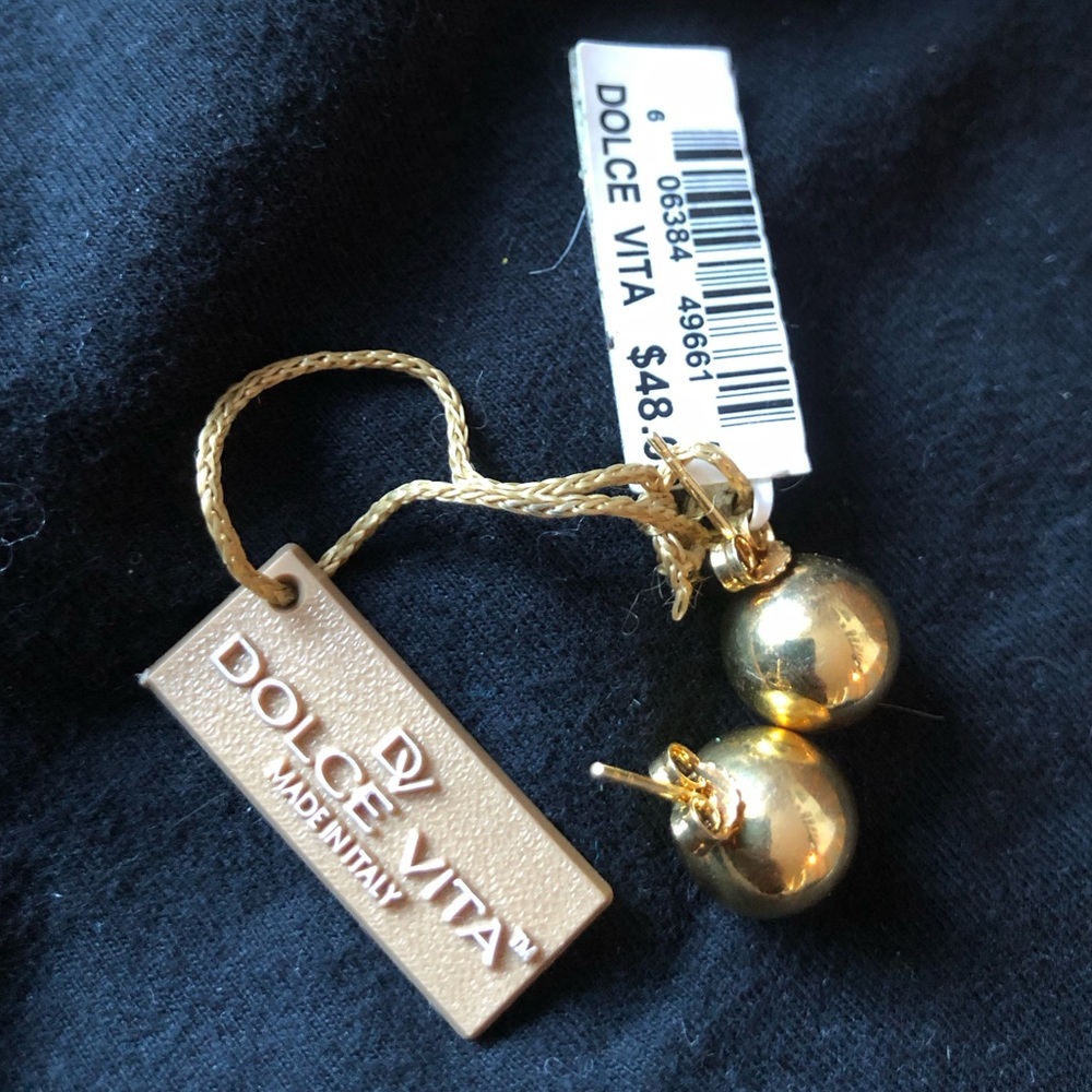 Dolce Vita Shiny 18k Gold Plated Spherical Earrings